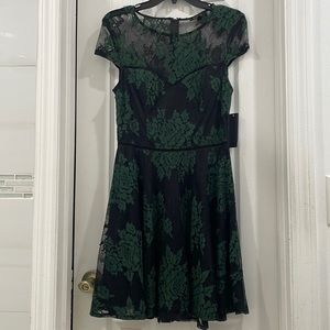 City Studio Black and Green lace dress new with tags NWT size 9 juniors